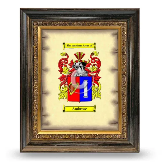 Ambrose Coat of Arms Framed - Heirloom