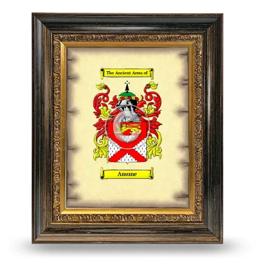 Amune Coat of Arms Framed - Heirloom