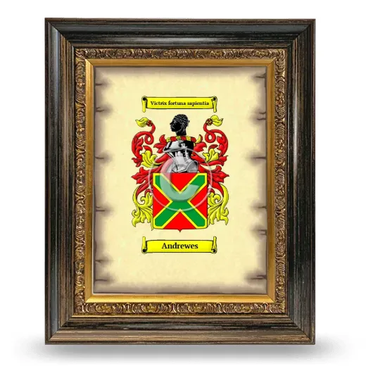 Andrewes Coat of Arms Framed - Heirloom