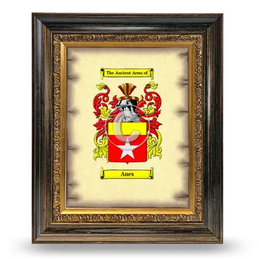 Anes Coat of Arms Framed - Heirloom