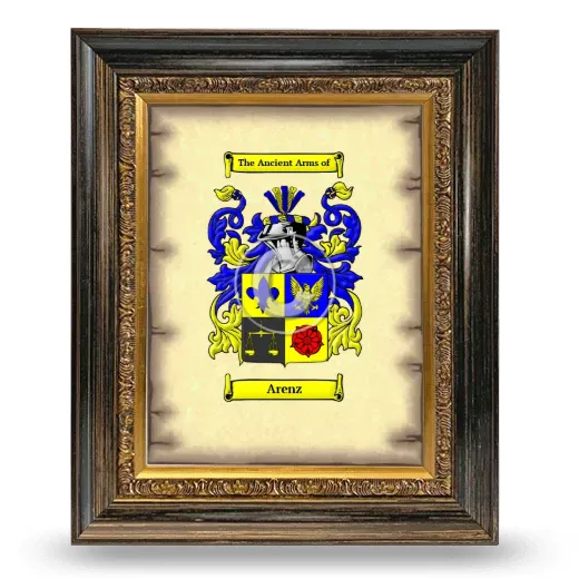 Arenz Coat of Arms Framed - Heirloom
