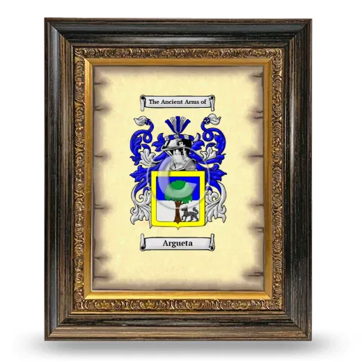 Argueta Coat of Arms Framed - Heirloom