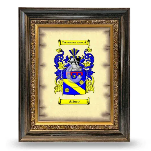 Arturo Coat of Arms Framed - Heirloom