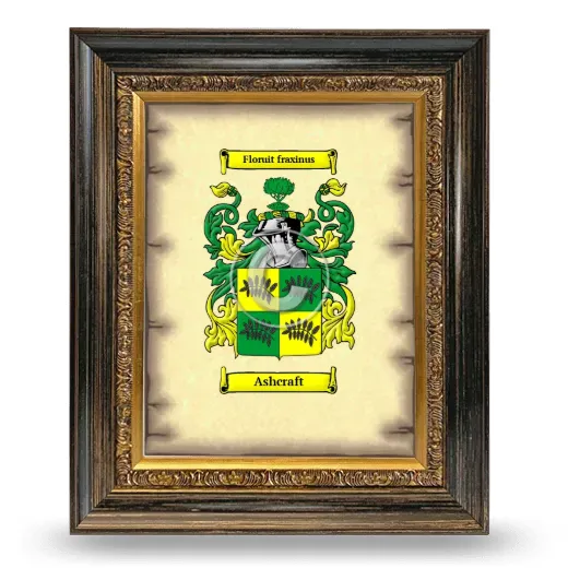 Ashcraft Coat of Arms Framed - Heirloom