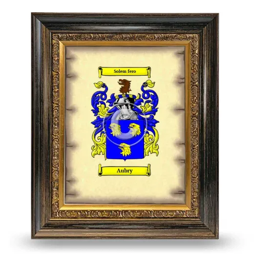 Aubry Coat of Arms Framed - Heirloom