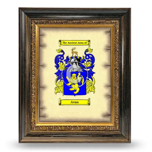 Avan Coat of Arms Framed - Heirloom
