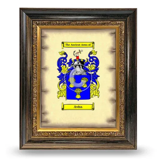 Aviss Coat of Arms Framed - Heirloom