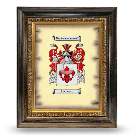 Avvocato Coat of Arms Framed - Heirloom