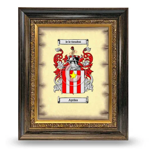 Ayriss Coat of Arms Framed - Heirloom