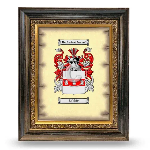 Babbir Coat of Arms Framed - Heirloom