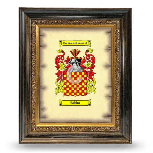 Babka Coat of Arms Framed - Heirloom