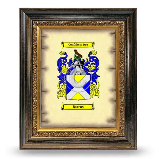 Baccas Coat of Arms Framed - Heirloom