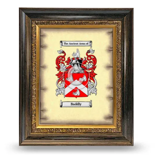 Baddly Coat of Arms Framed - Heirloom