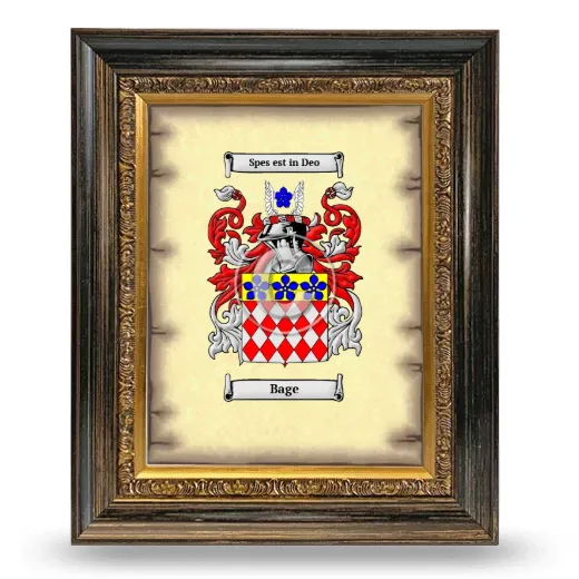 Bage Coat of Arms Framed - Heirloom