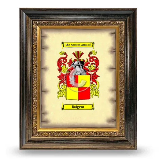 Baigent Coat of Arms Framed - Heirloom