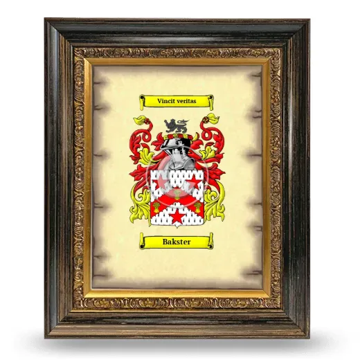 Bakster Coat of Arms Framed - Heirloom