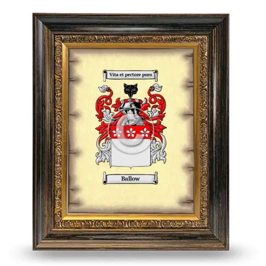 Ballow Coat of Arms Framed - Heirloom
