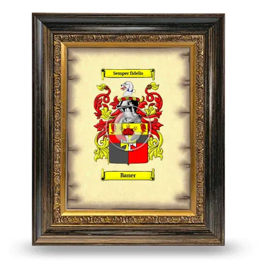 Baner Coat of Arms Framed - Heirloom