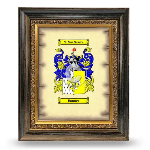 Banner Coat of Arms Framed - Heirloom