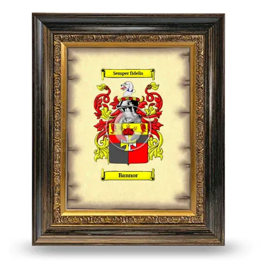 Bannor Coat of Arms Framed - Heirloom