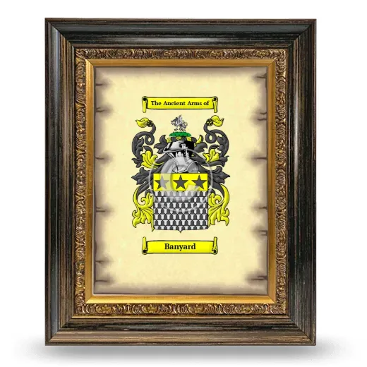 Banyard Coat of Arms Framed - Heirloom