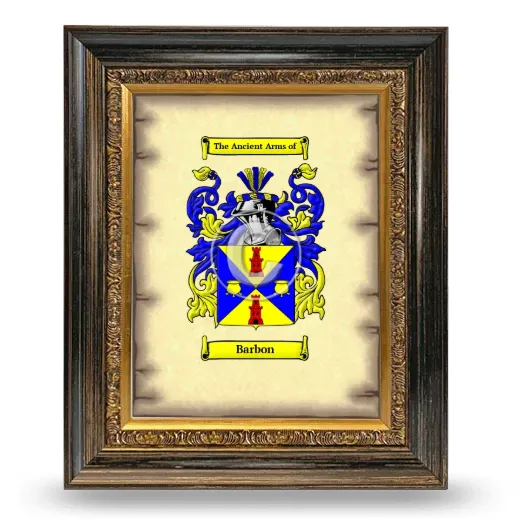 Barbon Coat of Arms Framed - Heirloom