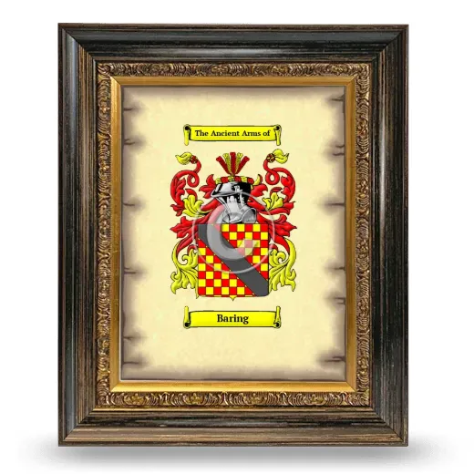 Baring Coat of Arms Framed - Heirloom