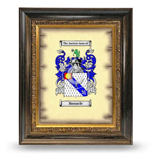 Barnacle Coat of Arms Framed - Heirloom