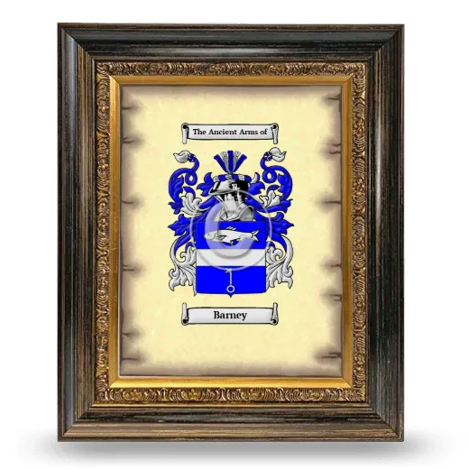 Barney Coat of Arms Framed - Heirloom