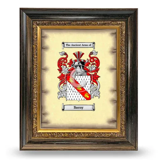 Barny Coat of Arms Framed - Heirloom