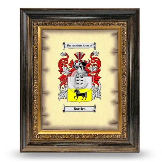 Barties Coat of Arms Framed - Heirloom