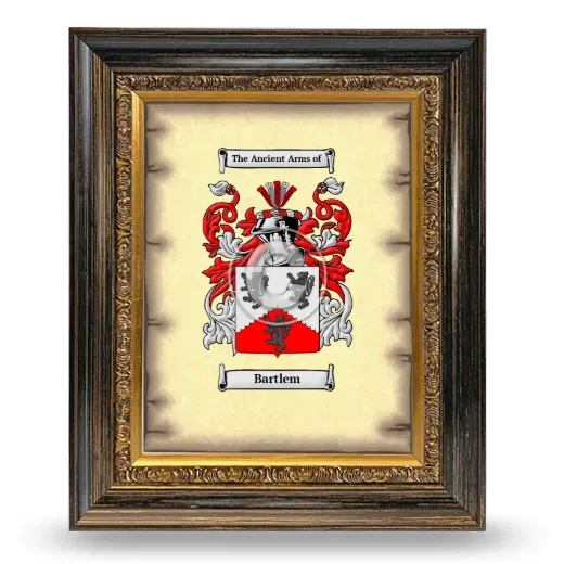 Bartlem Coat of Arms Framed - Heirloom