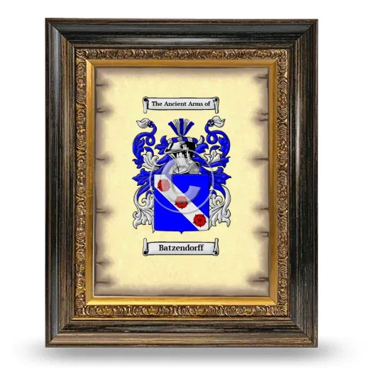 Batzendorff Coat of Arms Framed - Heirloom