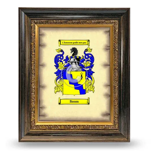 Baum Coat of Arms Framed - Heirloom