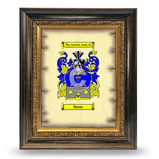 Baum Coat of Arms Framed - Heirloom