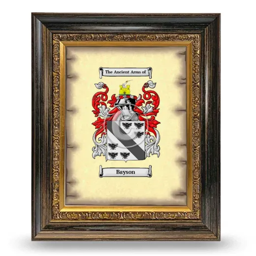 Bayson Coat of Arms Framed - Heirloom