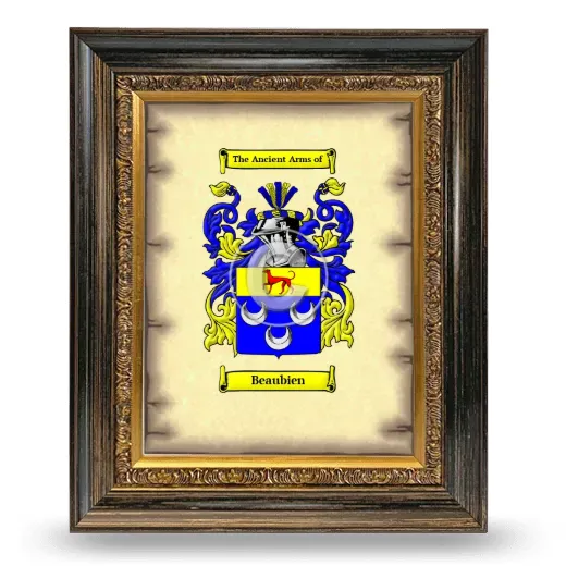 Beaubien Coat of Arms Framed - Heirloom