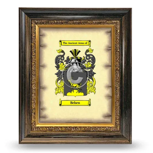 Behen Coat of Arms Framed - Heirloom