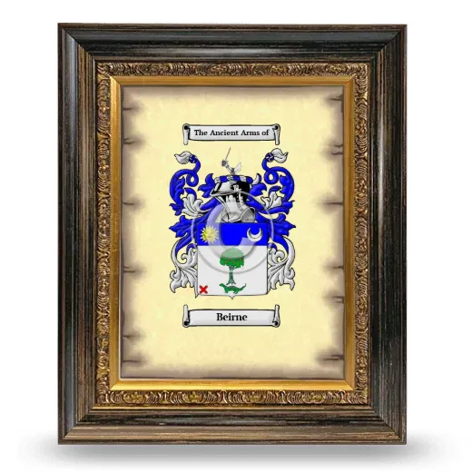 Beirne Coat of Arms Framed - Heirloom