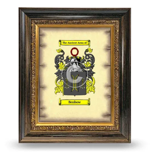 Benbow Coat of Arms Framed - Heirloom