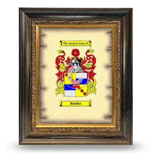 Bendas Coat of Arms Framed - Heirloom