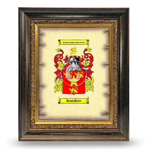 Benedicte Coat of Arms Framed - Heirloom