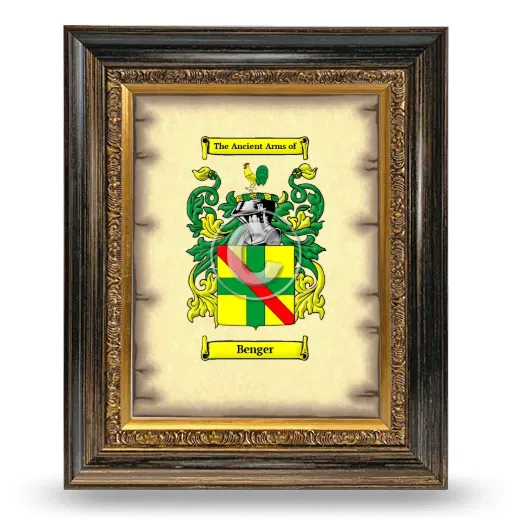 Benger Coat of Arms Framed - Heirloom