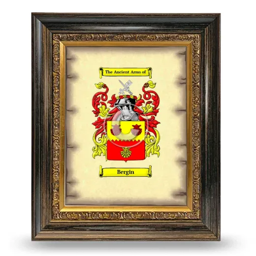 Bergin Coat of Arms Framed - Heirloom