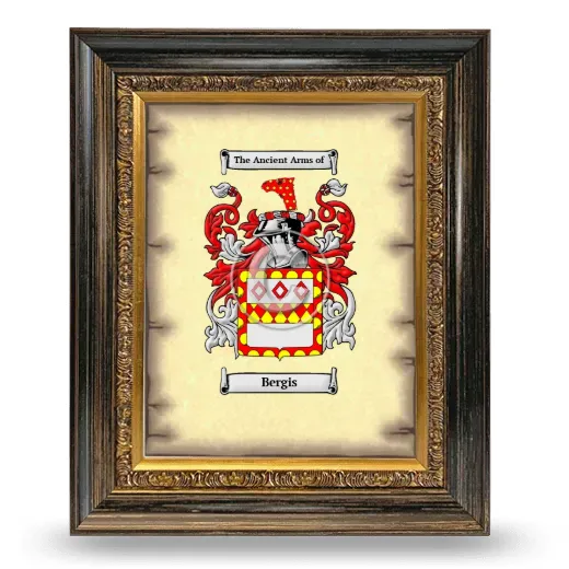 Bergis Coat of Arms Framed - Heirloom