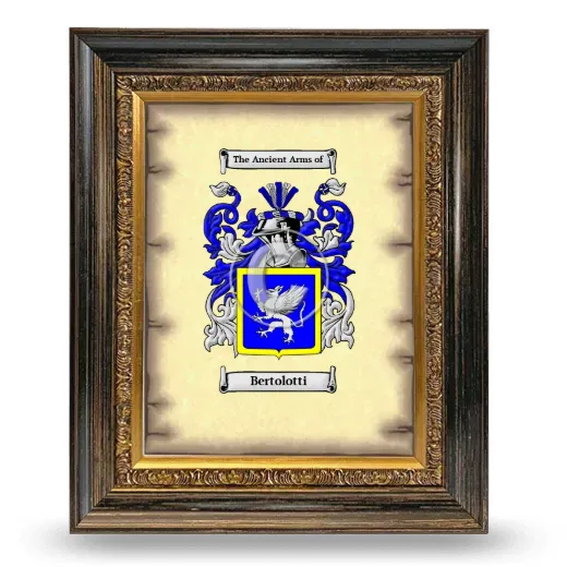 Bertolotti Coat of Arms Framed - Heirloom