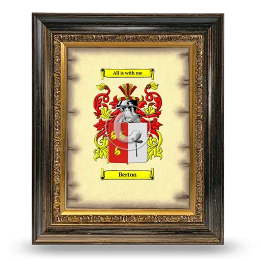 Berton Coat of Arms Framed - Heirloom