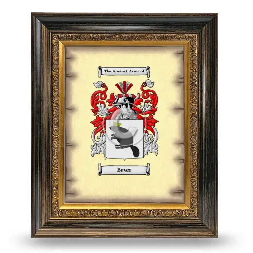 Bever Coat of Arms Framed - Heirloom