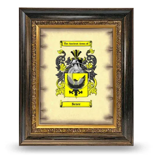 Bezer Coat of Arms Framed - Heirloom