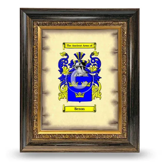 Bezon Coat of Arms Framed - Heirloom